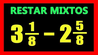 ✅👉 Resta de Numeros Mixtos con Igual Denominador