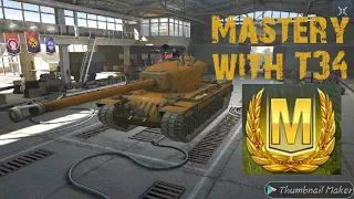 Low Damage Mastery with American Heavy T34 || World of Tanks Blitz||