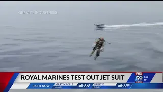 UK's Royal Marines test out jet suit