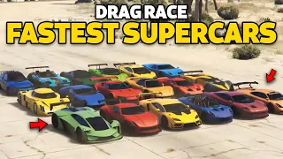 GTA 5 ONLINE - Which is fastest Supercars | DRAG RACE PART 2