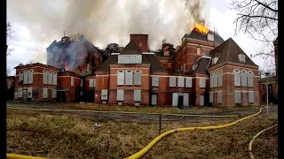 Hudson state hospital on fire