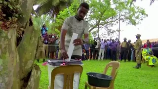 Uganda's opposition frontrunner Bobi Wine votes