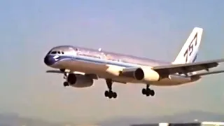 Eastern Airlines Boeing 757-200 land at Los Angeles LAX International Airport in 1989