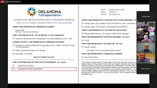 ODOT Commission Meeting July 6, 2020