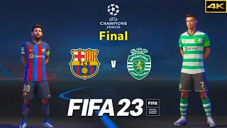 FIFA 23 - FC BARCELONA vs SPORTING CP - Ft. Messi, Ronaldo - UEFA Champions League Final - PS5™ [4K]