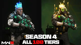 ALL 100 TIERS of The MW3 Season 4 Battle Pass & Blackcell Upgrade! (Full Showcase)