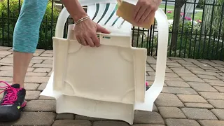 Cut a plastic chair in half for this BRILLIANT plastic chair makeover idea!