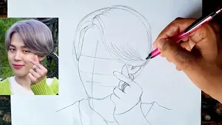 BTS Park Jimin Drawing // How to Draw BTS // BTS jimin