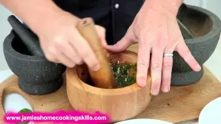 Jamie Oliver talks you through using a pestle and mortar