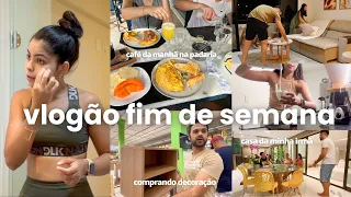 correndo 4km, café na padaria, comprando decoração nova da sala, domingo de páscoa, noite do sushi