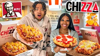 TRYING KFC NEW CHIZZA CHICKEN PIZZA!