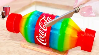 Satisfying Make Coca Cola Rainbow Jelly 🌈 Sweet Miniature Fruit Jelly | Min Cakes