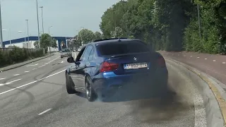 Modified BMW Diesels Leaving Carmeet - Burnouts, Powerslides, Best Black Smoke Etc!