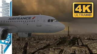 [4K] ULTRA GRAPHICS | STORM landing Paris | Microsoft Flight Simulator 2020