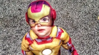 Baby's First Trick or Treat! ADORABLE Iron Man!