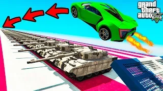 ВОЗМОЖНО ЛИ ПЕРЕПРЫГНУТЬ 100+ ТАНКОВ ЭКСПЕРИМЕНТ ГТА 5 МОДЫ! ОБЗОР МОДА В GTA 5! ИГРЫ ГТА ВИДЕО MODS