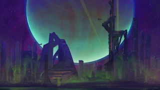 Planetary Night Cityscape | Illustration Process