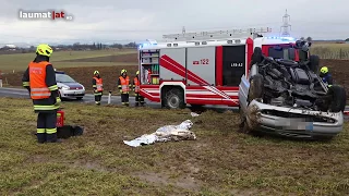 Verkehrsunfall auf der Thalheimer Straße in Fischlham fordert eine verletzte Person