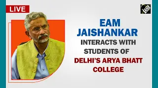 EAM S. Jaishankar interacts with students at Arya Bhatt College, Delhi.