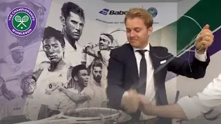 Nico Rosberg Babolat Racket Stringing Challenge | Wimbledon 2019