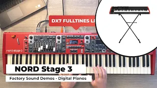 Digital Piano Sounds - Nord Stage 3 - Factory Sound Demos (all playing, no talking!)