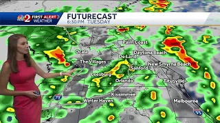 Showers and storms Tuesday, cool down coming