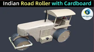 How to Make Battery Operated Road Roller with Cardboard | Indian Road Roller Making