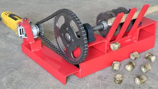 Angle Grinder HACK - How To Make A Multi Saw Blade Wood Chipper Using Angle Grinder | DIY