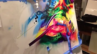 Creating custom paintings on large canvase