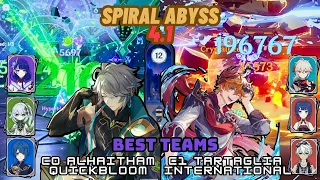 New Spiral Abyss 4.1-(C0 Alhaitham quickbloom & Childe International)#genshinimpact#subscribe