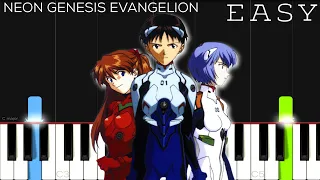 A Cruel Angel's Thesis - Neon Genesis Evangelion OP | EASY Piano Tutorial