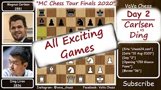 Magnus Carlsen vs Ding Liren (Day 2) || MC Finals (2020)