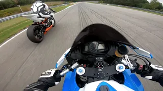 CBR 600 RR racing against the big Bikes at Automotodrom Brno