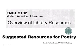 CSU Library - ENGL 2132 Resources