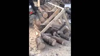 Firewood cutting rack