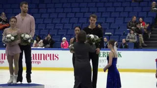 Victory Ceremony Pairs Finlandia Trophy Espoo 2016