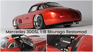 Mercedes Benz 300SL V8 Restomod 1/18 Bburago complete restoration