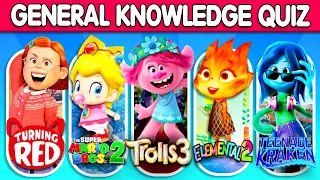 20 Guess about General Knowledge Movies TROLLS BAND TOGETHER, Elemental, Super Mario, Ruby Gillman