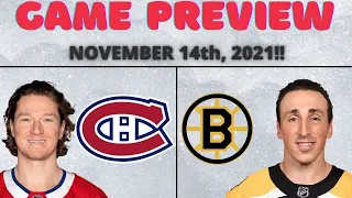 Habs VS Bruins Game Preview - November 14th, 2021