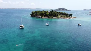 Ugljan Preko, from air with DJI Mavic air mini, Croatia, Jaz beach, Villa Dalmacija