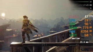 Radeon Vega 8 Graphics -- AMD Ryzen 3 3200G -- Middle Earth Shadow of Mordor Benchmark