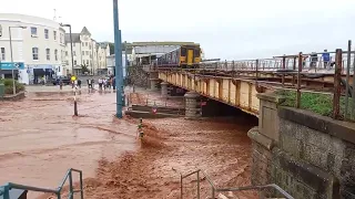 Dawlish Flood across the road.