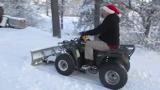 Kawasaki bayou plowing snow Christmas eve