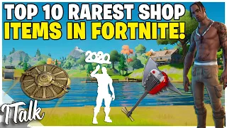 Top 10 RAREST Item Shop Items of 2023! (Skins, Emotes, Gliders, Pickaxes)