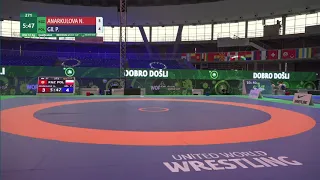 Qual. WW - 57 kg: N. ANARKULOVA (KGZ) v. P. GIL (POL)