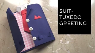 DIY Suit-Tuxedo Greeting Card Tutorial | How To Make Greetings | How To Craft - Anushree's Craft TV