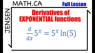 Derivatives of EXPONENTIAL functions (full lesson) | grade 12 MCV4U | jensenmath.ca