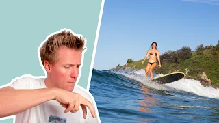 Longboard en surf : pas croisés et nose riding