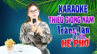 Karaoke Song Ca | TRĂNG TÀN TRÊN HÈ PHỐ - Thiếu Giọng Nam | Song Ca Với Lê Liễu