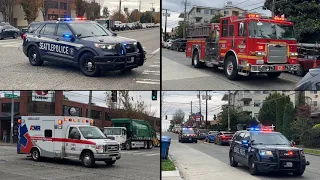 Massive Seattle police and fire response!  SPD x11, SFD x5 and AMR x2!